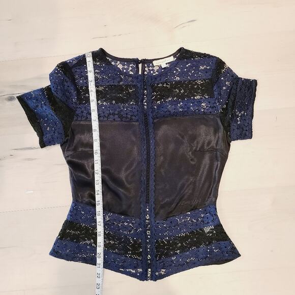 Current Air Lace Top With Satin Panel - Picture 7 of 7